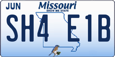 MO license plate SH4E1B