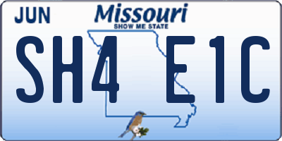 MO license plate SH4E1C
