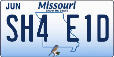 MO license plate SH4E1D