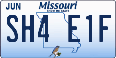 MO license plate SH4E1F