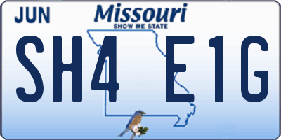 MO license plate SH4E1G