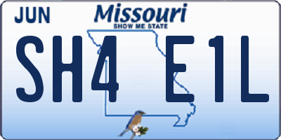 MO license plate SH4E1L