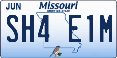 MO license plate SH4E1M