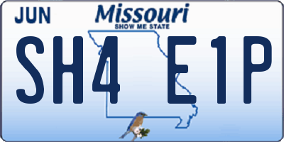 MO license plate SH4E1P