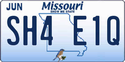 MO license plate SH4E1Q
