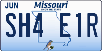 MO license plate SH4E1R