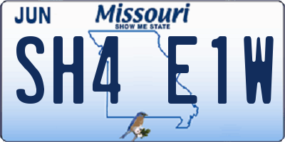 MO license plate SH4E1W