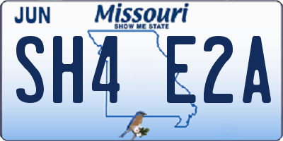 MO license plate SH4E2A