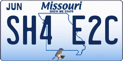 MO license plate SH4E2C