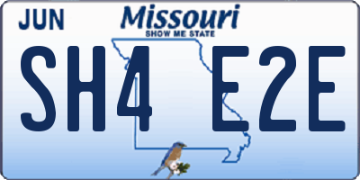 MO license plate SH4E2E