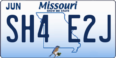 MO license plate SH4E2J