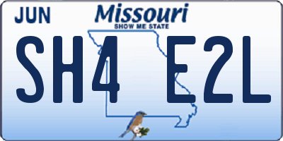 MO license plate SH4E2L
