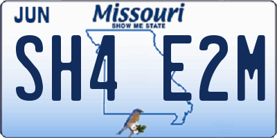 MO license plate SH4E2M
