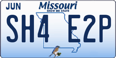 MO license plate SH4E2P