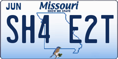 MO license plate SH4E2T