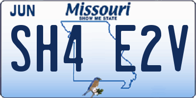 MO license plate SH4E2V