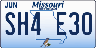 MO license plate SH4E3O