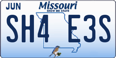 MO license plate SH4E3S
