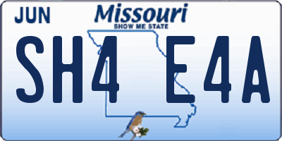 MO license plate SH4E4A