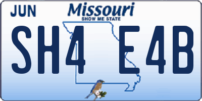 MO license plate SH4E4B