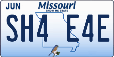 MO license plate SH4E4E