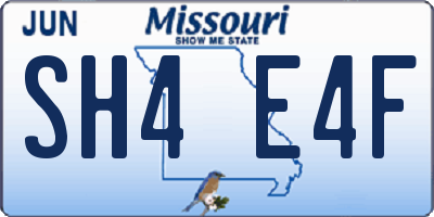 MO license plate SH4E4F