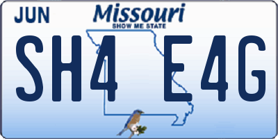 MO license plate SH4E4G