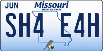 MO license plate SH4E4H