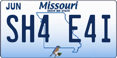 MO license plate SH4E4I