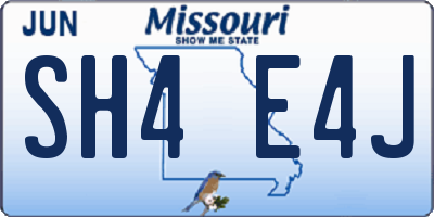 MO license plate SH4E4J