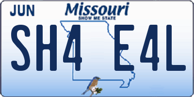 MO license plate SH4E4L