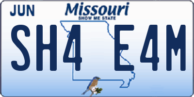 MO license plate SH4E4M
