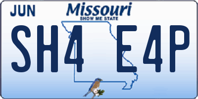 MO license plate SH4E4P