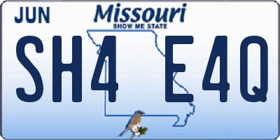 MO license plate SH4E4Q