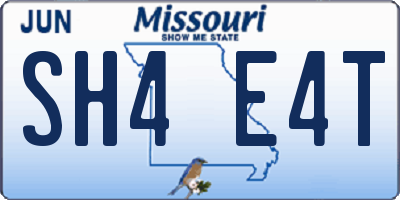 MO license plate SH4E4T