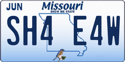MO license plate SH4E4W