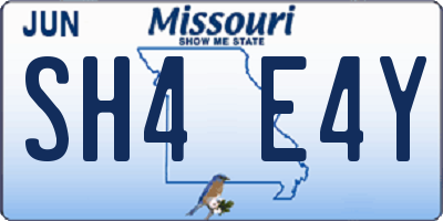 MO license plate SH4E4Y