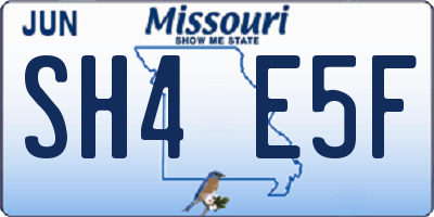 MO license plate SH4E5F
