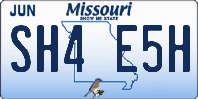MO license plate SH4E5H