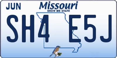 MO license plate SH4E5J