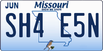 MO license plate SH4E5N