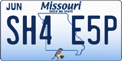 MO license plate SH4E5P