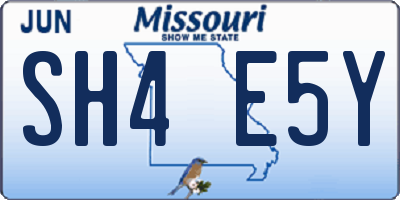 MO license plate SH4E5Y