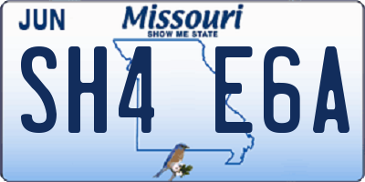 MO license plate SH4E6A