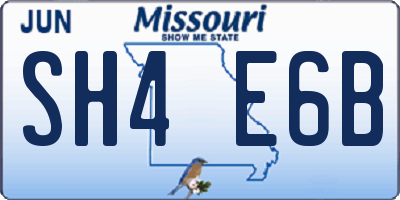 MO license plate SH4E6B