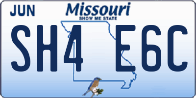 MO license plate SH4E6C