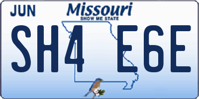 MO license plate SH4E6E