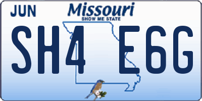 MO license plate SH4E6G
