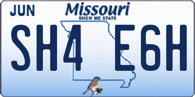 MO license plate SH4E6H