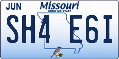 MO license plate SH4E6I